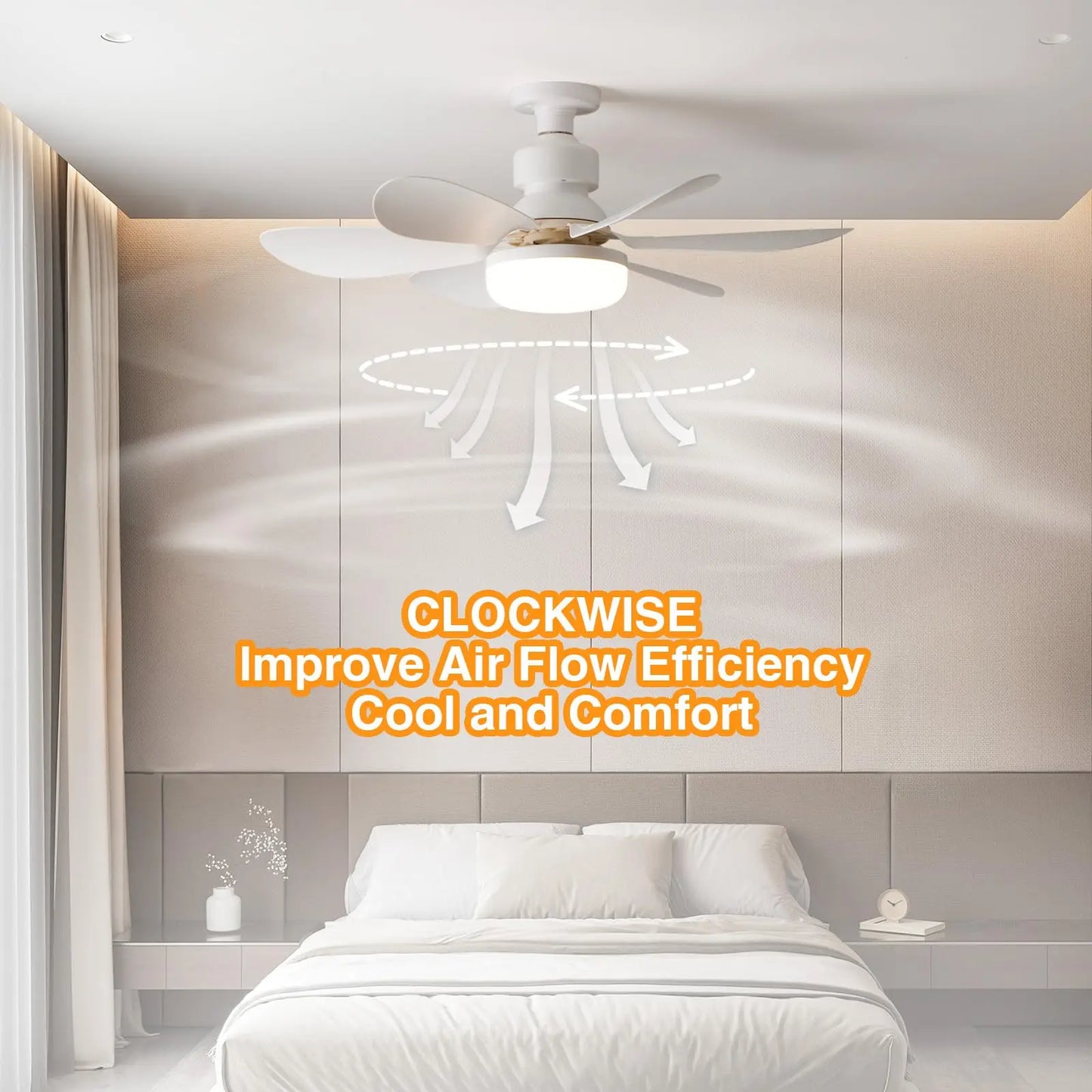 LED 30W ceiling fan light E27 with remote control for dimming, suitable for living room, study, household use.