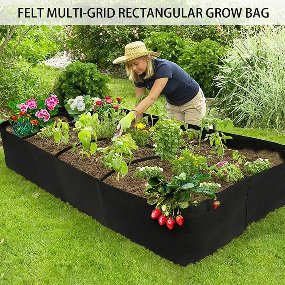 Large Garden Planting Bag Felt Multi-grid Planting Bag Vegetable Planting Pot Plant Flower Planting Pot Plant Nutrition Bag