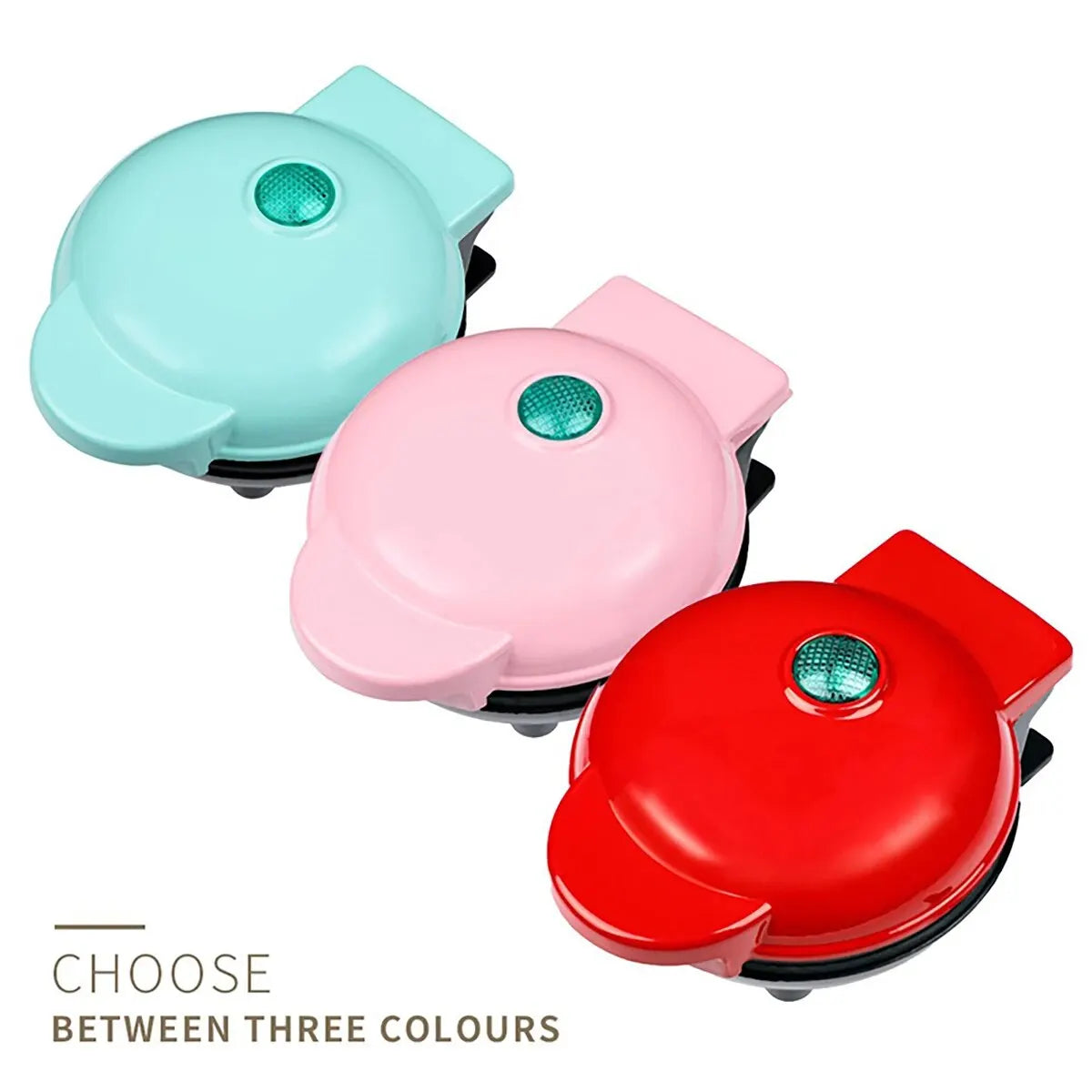 Mini Waffle Maker With A Non-Stick Surface
