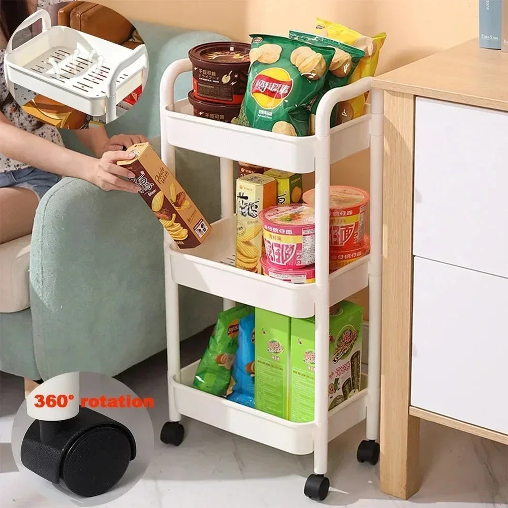 Mobile Storage Rack Trolley Organizer