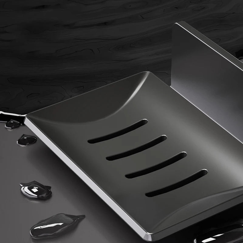 Aluminum Alloy Bathroom Soap Dish With Drain