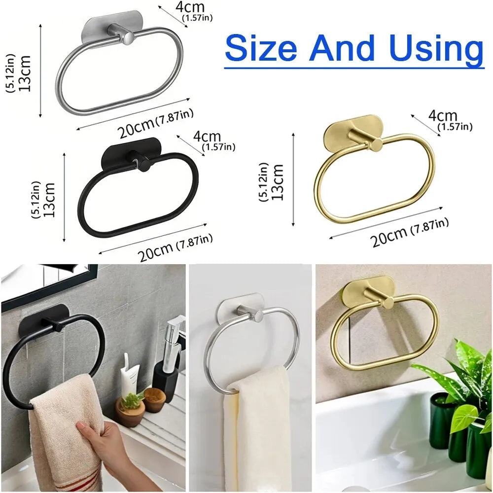 Stainless Steel Towel Holder (Self-adhesive)