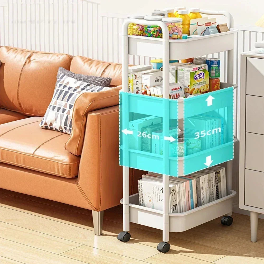 Mobile Storage Rack Trolley Organizer