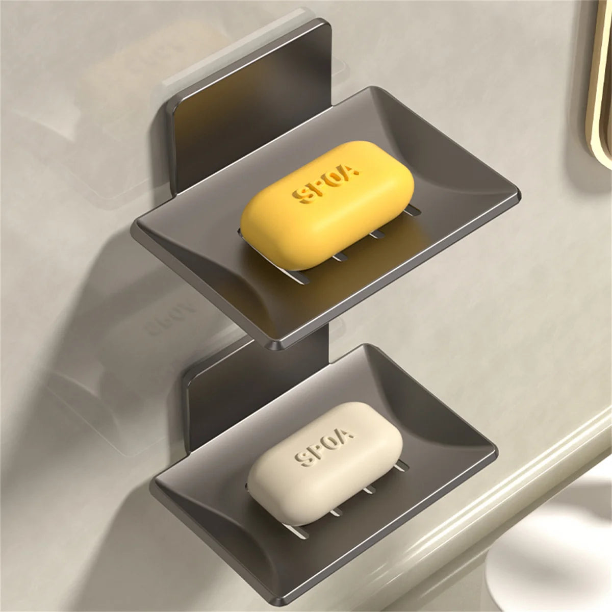 Aluminum Alloy Bathroom Soap Dish With Drain